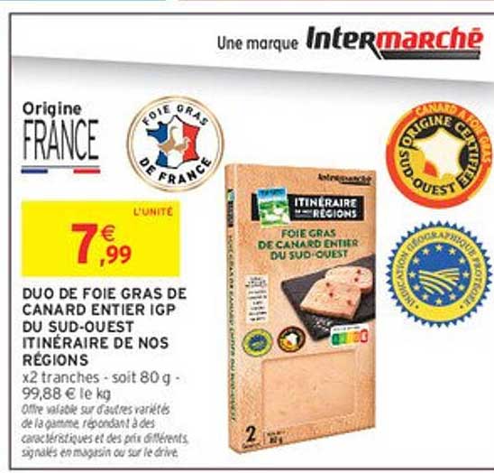 DUO DE FOIE GRAS DE CANARD ENTIER IGP DU SUD-OUEST ITINÉRAIRE DE NOS RÉGIONS