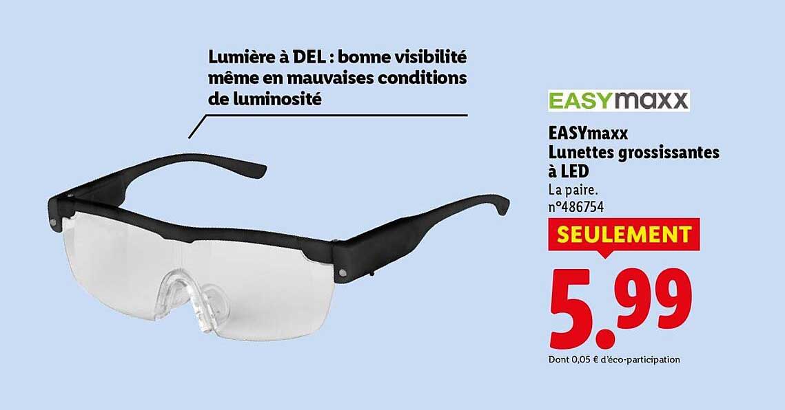 EASYmaxx Lunettes grossissantes à LED