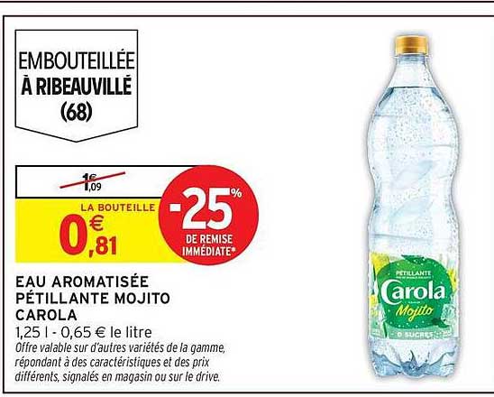 EAU AROMATISÉE PÉTILLANTE MOJITO CAROLA