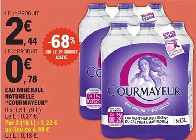 EAU MINÉRALE NATURELLE "COURMAYEUR"
