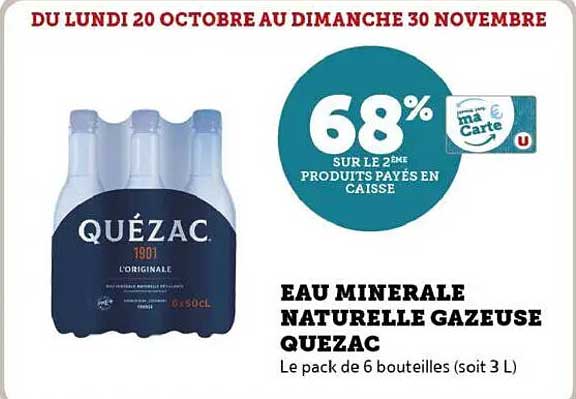 EAU MINERALE NATURELLE GAZEUSE QUEZAC