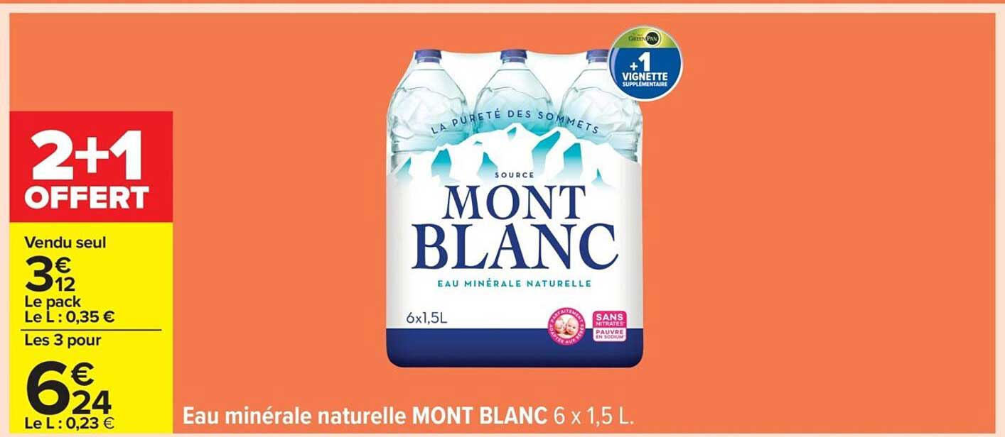 Eau minérale naturelle MONT BLANC 6 x 1,5 L