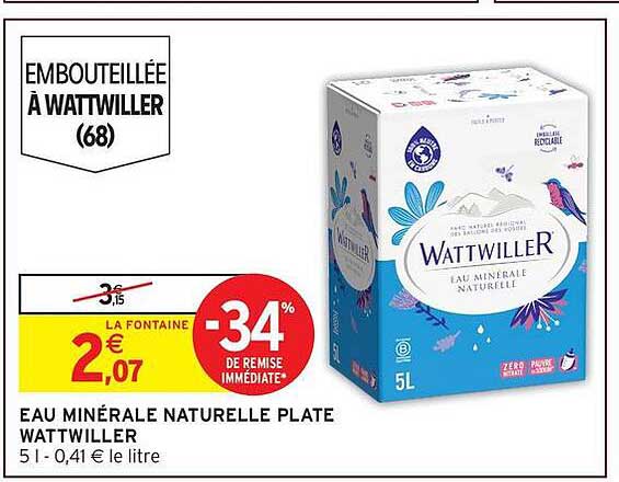 EAU MINÉRALE NATURELLE PLATE WATTWILLER