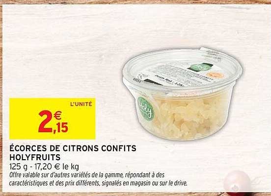 ÉCORCES DE CITRONS CONFITS HOLYFRUITS