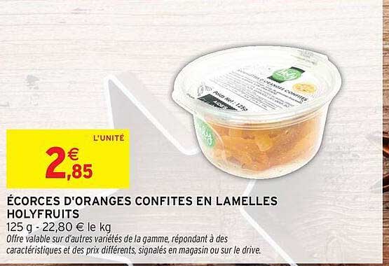 Écorces d'oranges confites en lamelles HOLYFRUITS