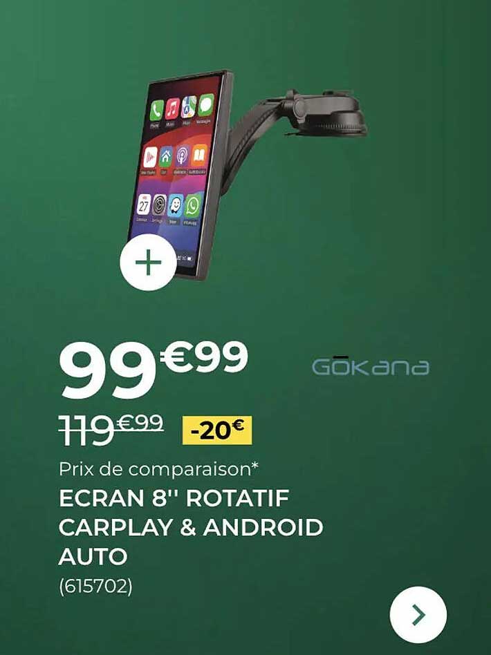 ÉCRAN 8'' ROTATIF CARPLAY & ANDROID AUTO