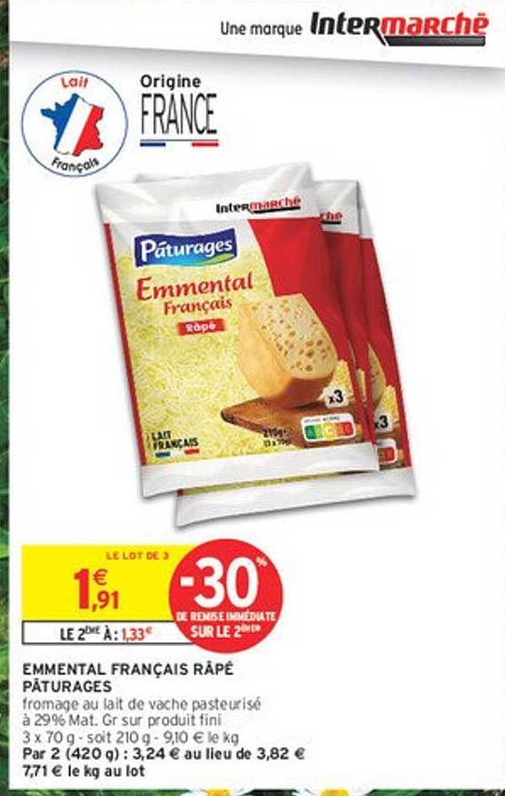 EMMENTAL FRANÇAIS RÂPÉ PÂTURAGES