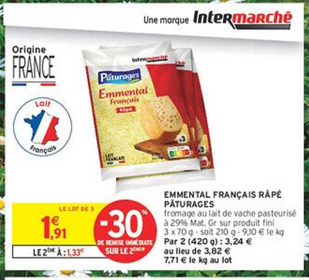 Emmental Français Râpé Pâturages