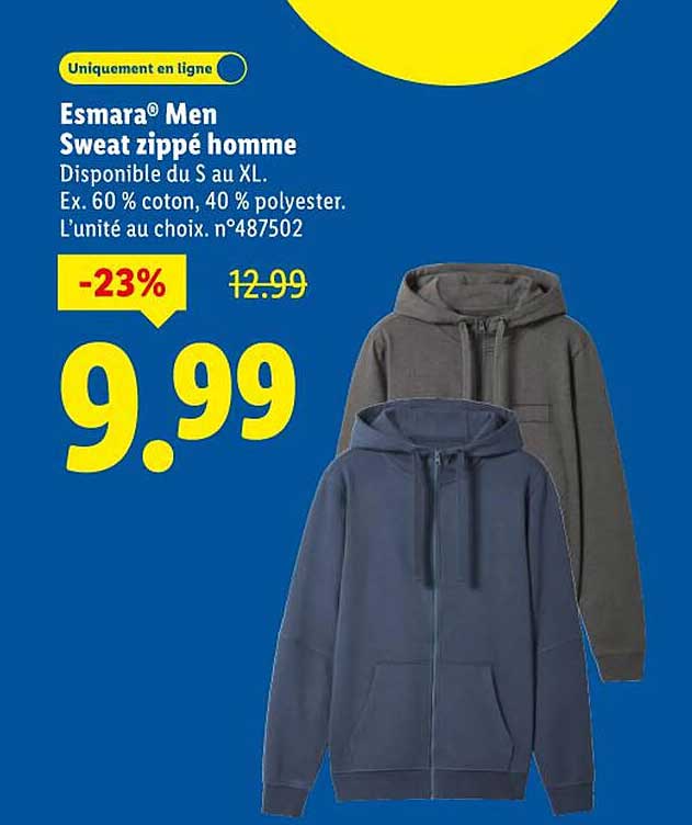 Esmara® Men Sweat zippé homme