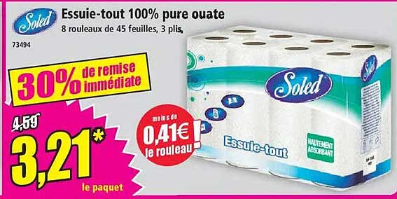 Essuie-tout 100% pure ouate