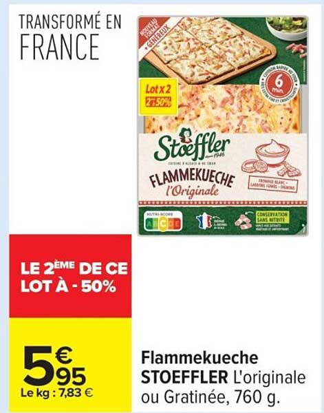 Flammekueche STOEFFLER L'originale ou Gratinee, 760 g.