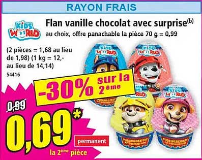 Flan vanille chocolat avec surprise