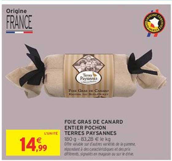 FOIE GRAS DE CANARD ENTIER POCHON TERRES PAYANNE