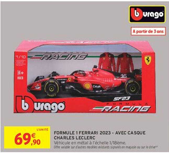 FORMULE 1 FERRARI 2023 - AVEC CASQUE CHARLES LECLERC