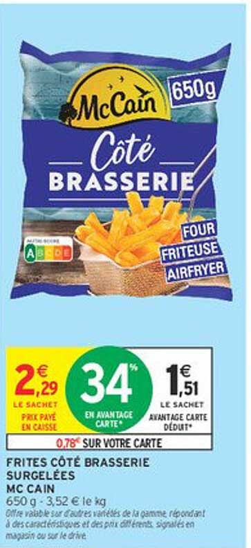 Frites Côté Brasserie surgelées Mc Cain