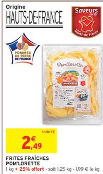 Frites fraîches Pom'lorette