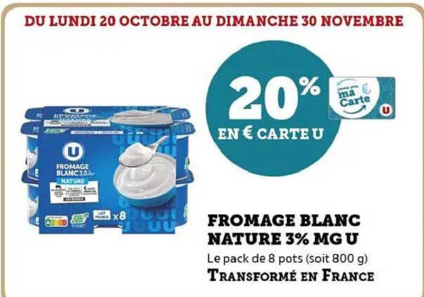 FROMAGE BLANC NATURE 3% MG U