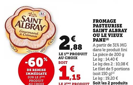 FROMAGE PASTEURISÉ SAINT ALBRAY OU LE VIEUX PANÉ
