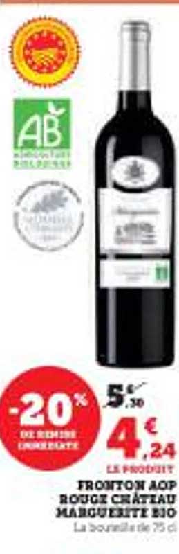 Fronton AOP rouge Château Marguerite ROI