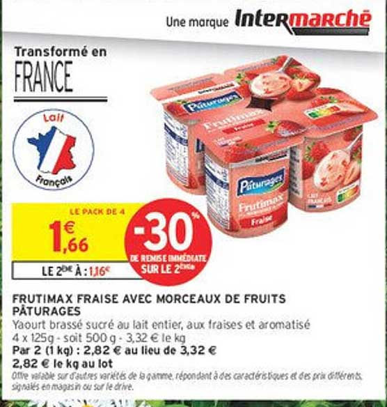 FRUTIMAX FRAISE AVEC MORCEAUX DE FRUITS PÂTURAGES