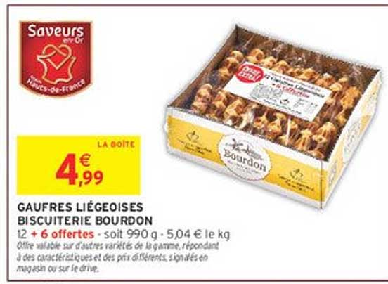 GAUFRES LIÉGEOISES BISCUITERIE BOURDON