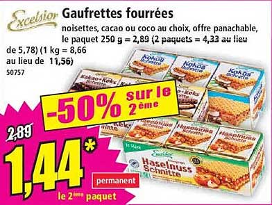 Gaufrettes fourrées