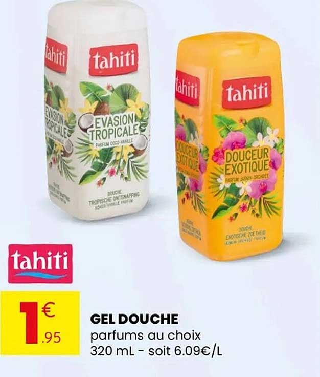 GEL DOUCHE parfums au choix 320 mL - soit 6.09€/L