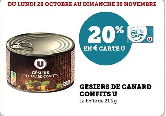 GESIERS DE CANARD CONFITS U