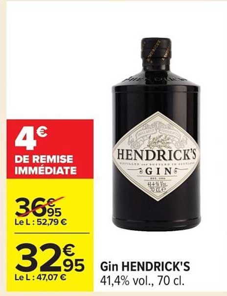 Gin HENDRICK'S 41,4% vol., 70 cl