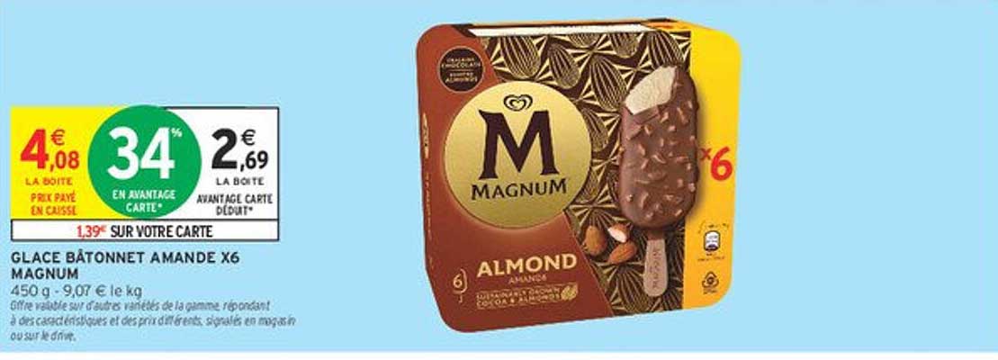GLACE BÂTONNET AMANDE X6 MAGNUM