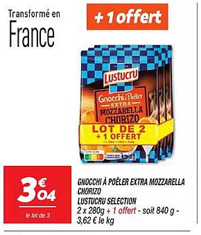 Gnocchi à poêler Extra Mozzarella Chorizo - Lot de 2 + 1 offert