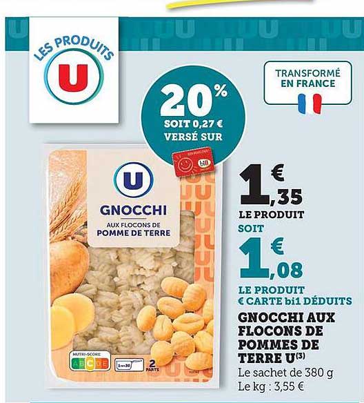 GNOCCHI AUX FLOCKS DE POMME DE TERRE U