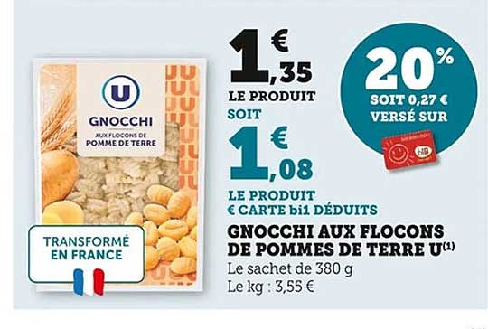 GNOCCHI AUX FLOCONS DE POMMES DE TERRE U