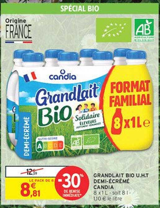 GRANDLAIT BIO U.H.T DEMI-ÉCRÉMÉ