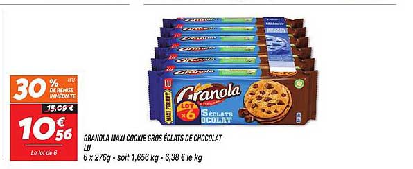 GRANOLA MAXI COOKIE GROS ÉCLATS DE CHOCOLAT