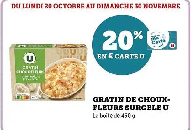 GRATIN DE CHOUX-FLEURS SURGELE U