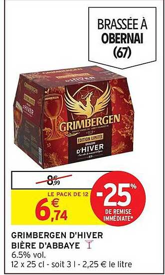 GRIMBERGEN D'HIVER BIÈRE D'ABBAYE