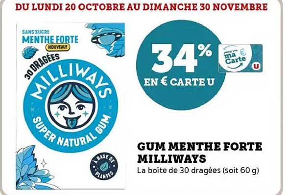 GUM MENTHE FORTE MILLIWAYS