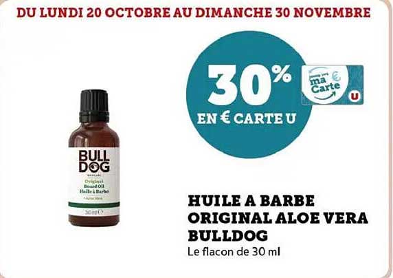 HUILE A BARBE ORIGINAL ALOE VERA BULLDOG