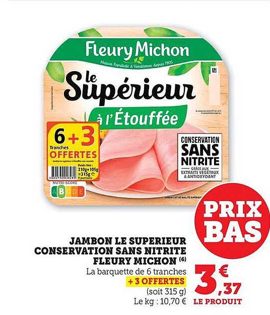 JAMBON LE SUPERIEUR CONSERVATION SANS NITRITE FLEURY MICHON (6)