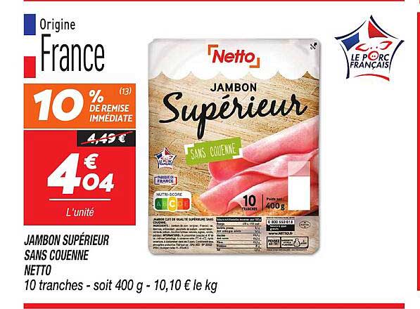 JAMBON SUPÉRIEUR SANS COULENNE