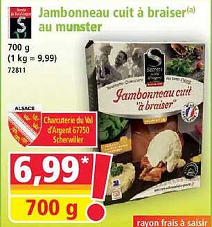 Jambonneau cuit à braiser au munster