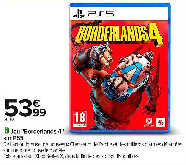 Jeu "Borderlands 4" sur PS5