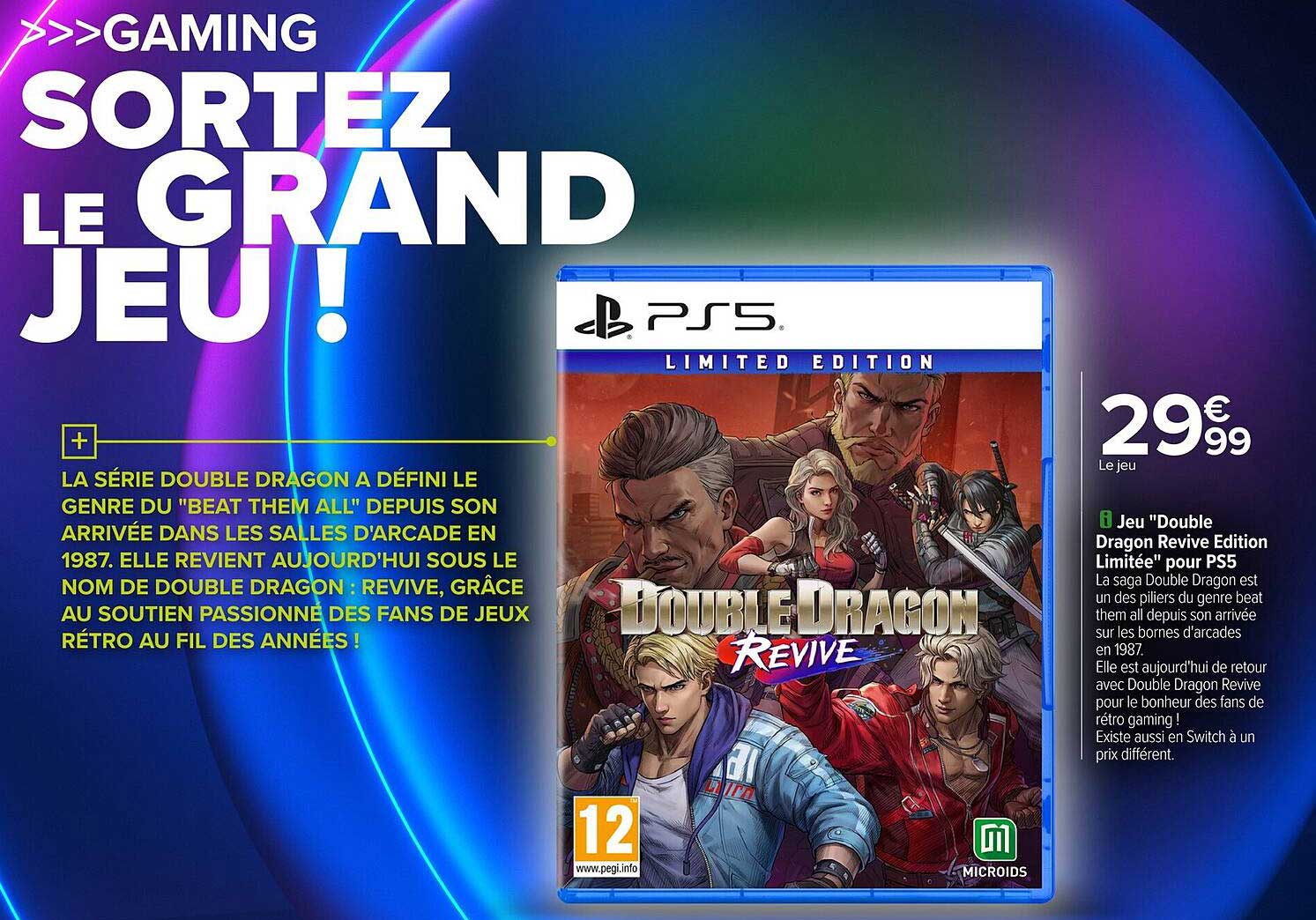 Jeu "Double Dragon Revive Édition Limitée" pour PS5