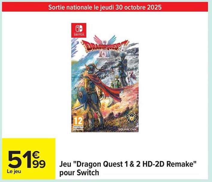 Jeu "Dragon Quest 1 & 2 HD-2D Remake" pour Switch