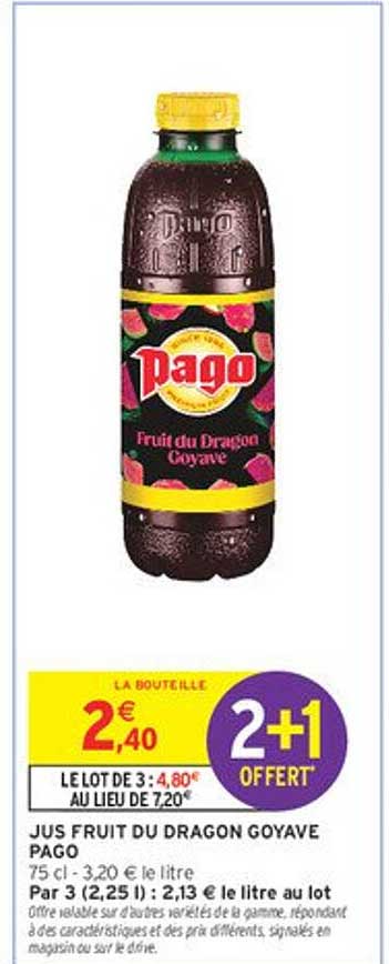 JUS FRUIT DU DRAGON GOYAVE PAGO