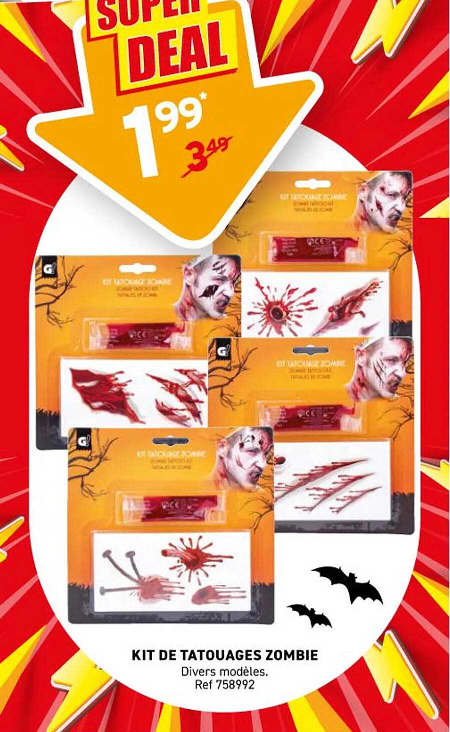KIT DE TATOUAGES ZOMBIE