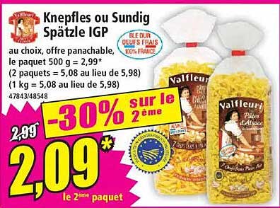 Knepfles ou Sundig Spätzle IGP