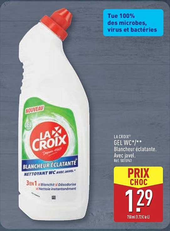 LA CROIX® GEL WC*/** Blancheur éclatante. Avec javel.