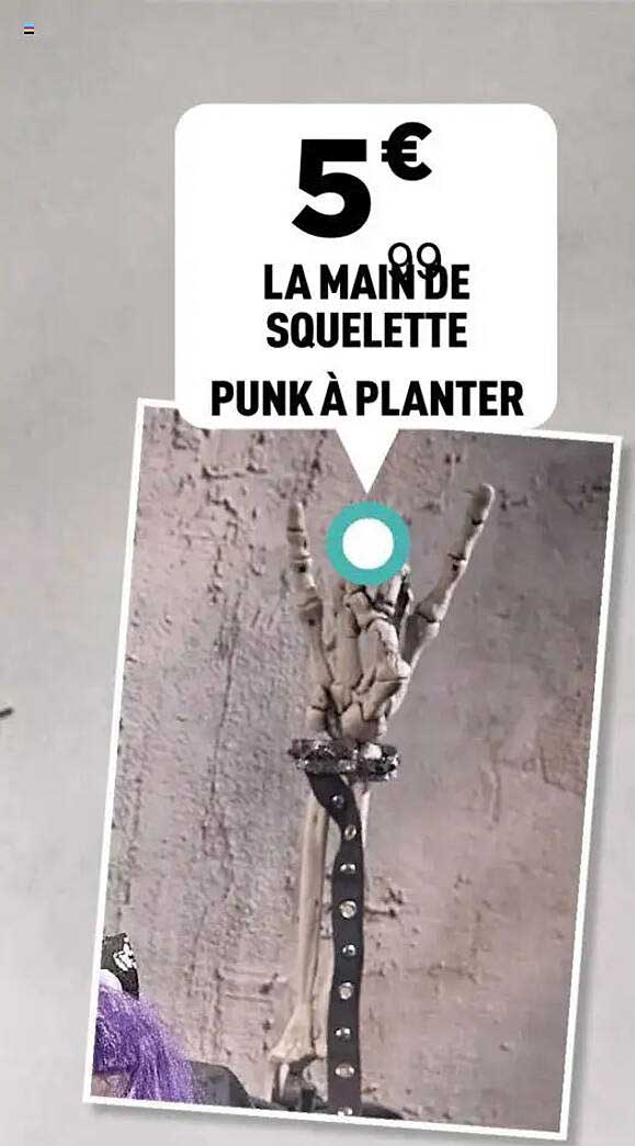 LA MAIN DE SQUELETTE PUNK À PLANTER